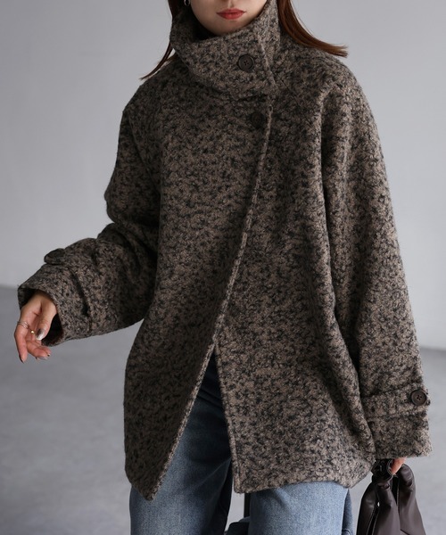 「Riberry」 ステンカラーコート MEDIUM グレー レディース_画像3