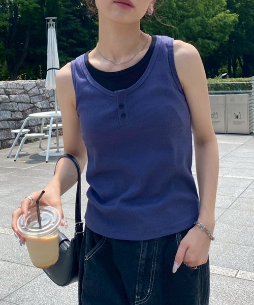 NOGLE タンクトップ ノースリーブ 「NOGLE/ノグル」レイヤード風
