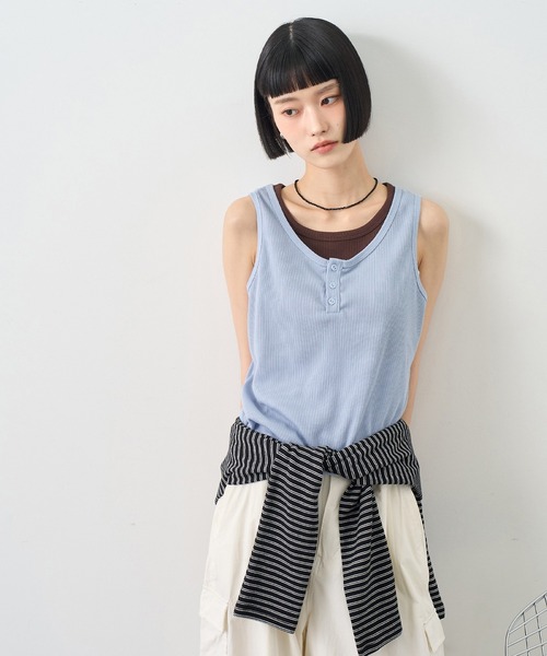 NOGLE タンクトップ ノースリーブ 「NOGLE/ノグル」レイヤード風
