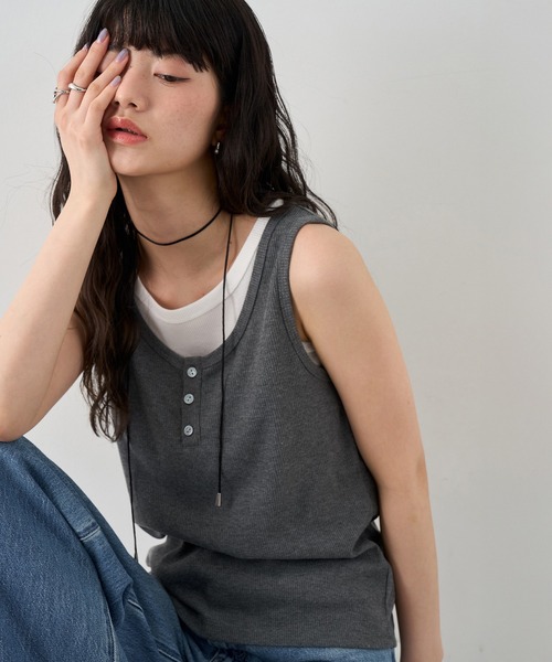 NOGLE タンクトップ ノースリーブ 「NOGLE/ノグル」レイヤード風
