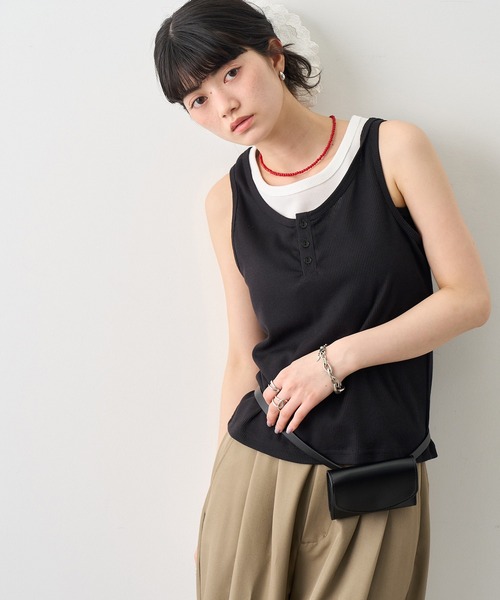 Nodress トップス　ブラックタンクトップ Nodress トップス ブラックタンクトップ Nodress｜ノードレスのタンク