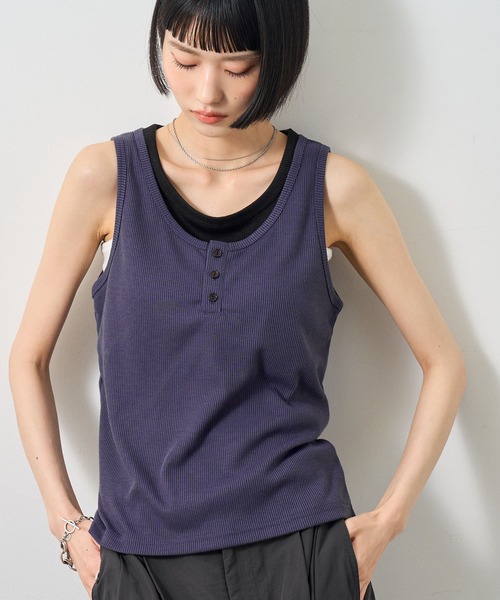 NOGLE タンクトップ ノースリーブ 「NOGLE/ノグル」レイヤード風