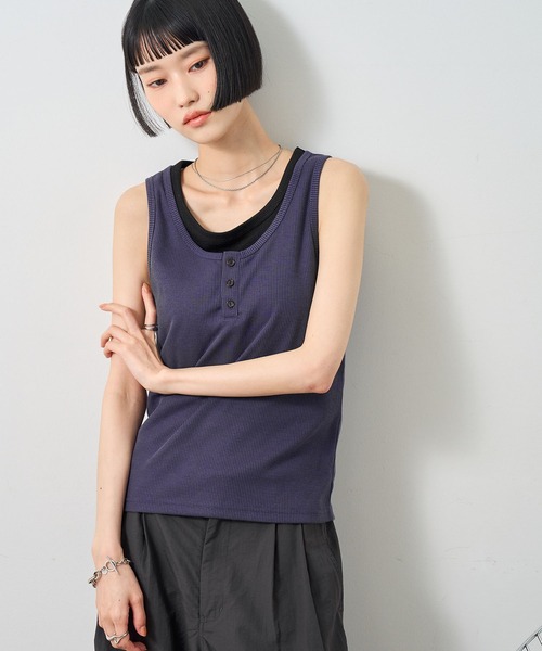 NOGLE タンクトップ ノースリーブ 「NOGLE/ノグル」レイヤード風