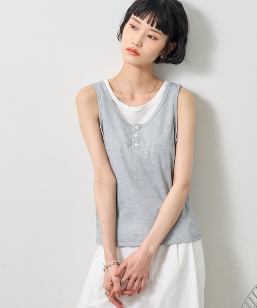 NOGLE タンクトップ ノースリーブ 「NOGLE/ノグル」レイヤード風