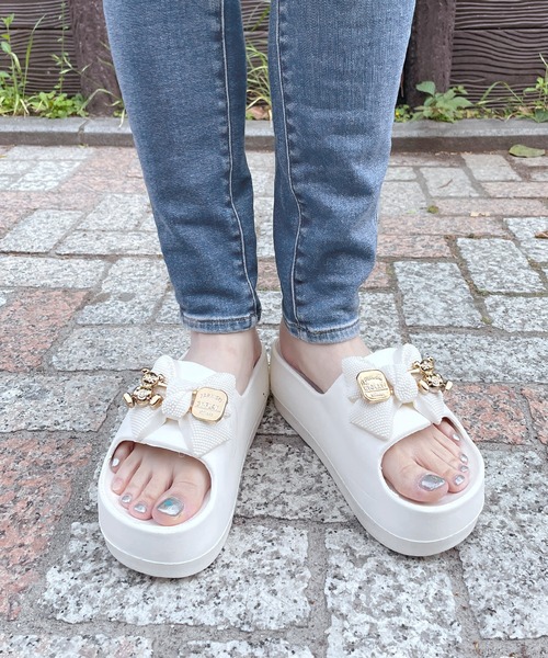 LUGG NAGG サンダル 「軽量」リボンモチーフつき厚底シャワー