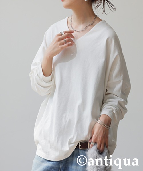tシャツ シュッと美コクーンバスクトップス レディース | antiqua | 01