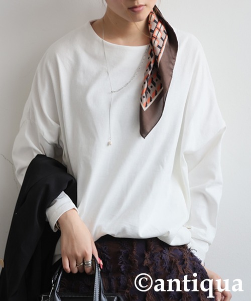 tシャツ シュッと美コクーンバスクトップス レディース | antiqua | 08