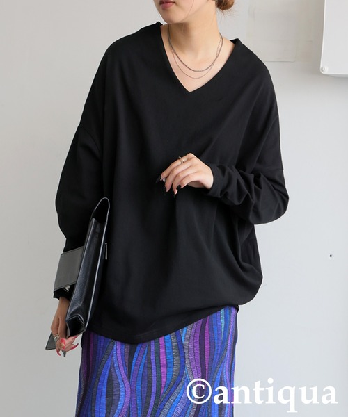 tシャツ シュッと美コクーンバスクトップス レディース | antiqua | 12