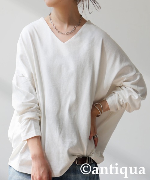tシャツ シュッと美コクーンバスクトップス レディース | antiqua | 06