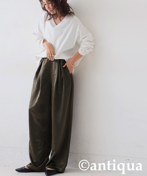 tシャツ シュッと美コクーンバスクトップス レディース | antiqua | 07