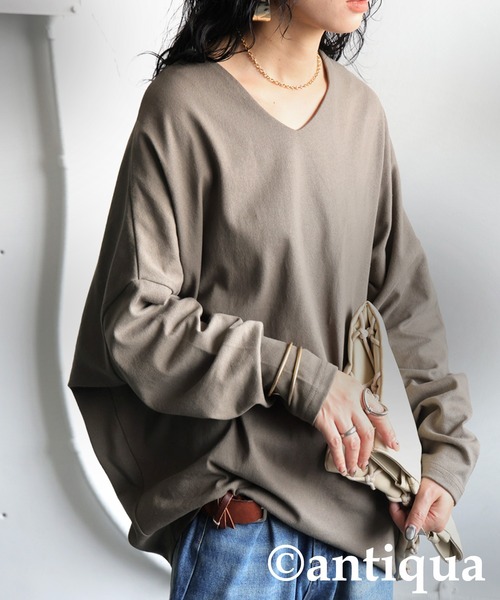 tシャツ シュッと美コクーンバスクトップス レディース | antiqua | 25
