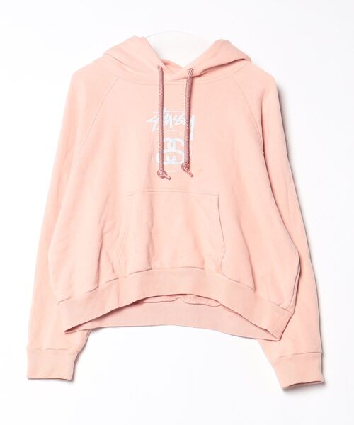 STUSSY 「STUSSY」 プルオーバーパーカー MEDIUM ピンク