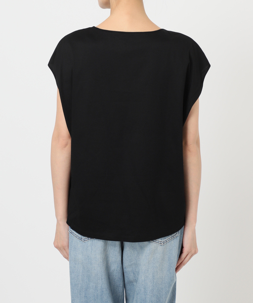 スピックアンドスパン　汗ジミ防止 / コクーンシルエットTシャツ　新品　黒 汗ジミ防止 / コクーンシルエットTシャツ | スピック＆スパン