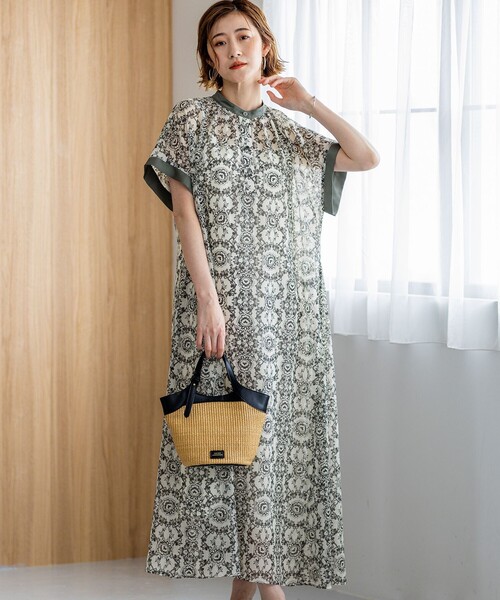 美品✨BLACK&WHITE サンプル品 ロゴワンピース L相当 洗える 23区（ニジュウサンク） ワンピース 「一部店舗限定/速乾性/洗える