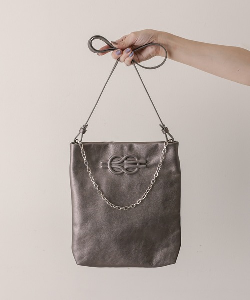 イアパピヨネ　２Way シルバー　メタリック　ショルダーバッグ　トートバッグ 廃盤品 PAPILLONNER イアパピヨネ 2way ショルダーバッグ