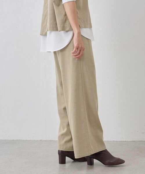 美品ビアズリーマルチウエストリブパンツ1ライトグレー ビアズリー BEARDSLEY マルチウエストリブパンツ （lightgrey