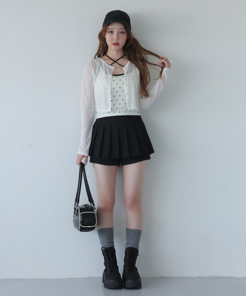 one after another NICE CLAUP パンツ レイヤードプリーツスカパン