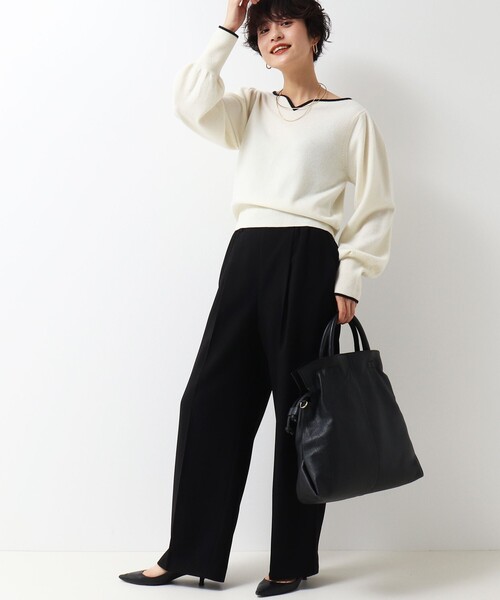 NOLLEY'S（ノーリーズ） Vネックニット FREE オフホワイト レディース