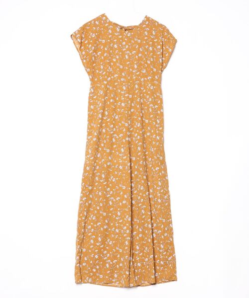 spick and span 花柄半袖つなぎ　オールインワン　36 Spick＆Span 「Spick & Span」 花柄オールインワン 36 オレンジ