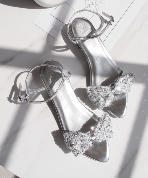 「VIVIAN」 ヒールサンダル M シルバー レディース_画像3