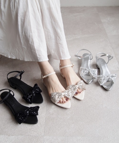 「VIVIAN」 ヒールサンダル M シルバー レディース_画像5