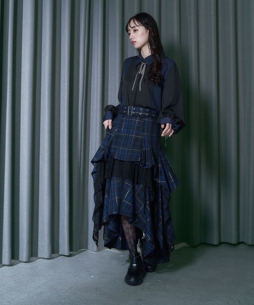 ハレ　HARE タータンチェック　ティアードスカート HARE（ハレ） スカート タータンチェックティアードスカート(HARE
