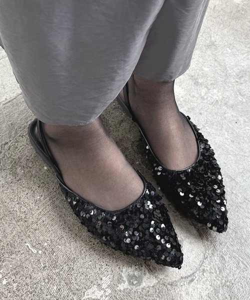 「Futier land」 フラットサンダル 38 シルバー レディース_画像4