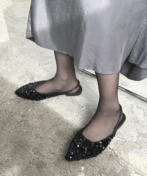 「Futier land」 フラットサンダル 38 シルバー レディース_画像6