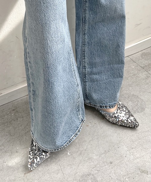 「Futier land」 フラットサンダル 38 シルバー レディース_画像9