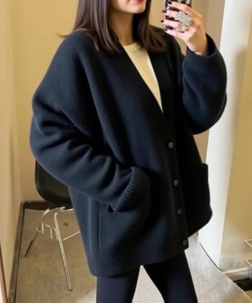 cammie カーディガン ポケット付きオーバーサイズカーディガン