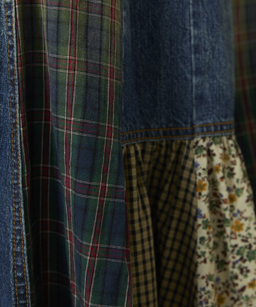 Freada（フリーダ） スカート サイドフロント デニム 切り替え フレア