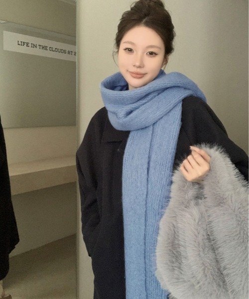 マフラー ストール モヘアライク フリンジ レディース : ZOZOTOWN