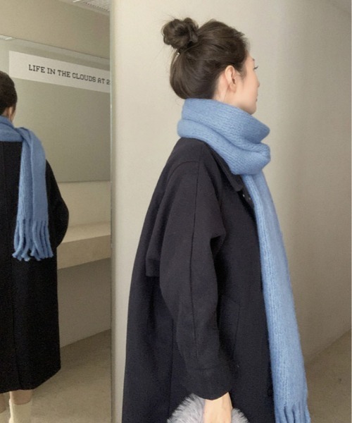 マフラー ストール モヘアライク フリンジ レディース : ZOZOTOWN