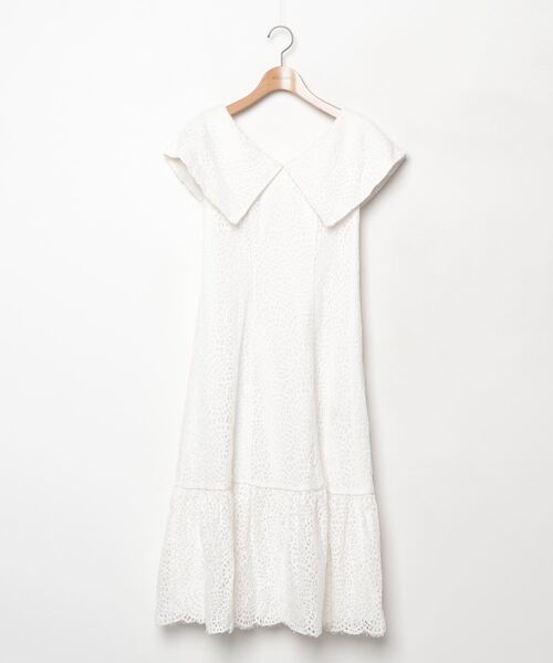 Her lip to レースノースリーブワンピース S ホワイト レディース