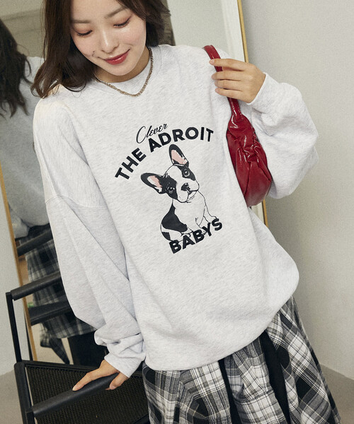 トレーナー スウェット PUBLUX/パブリュクス THE ADROIT フレンチブルドッグ 裏起毛スウェット　限定展開 レディース | PUBLUX | 02