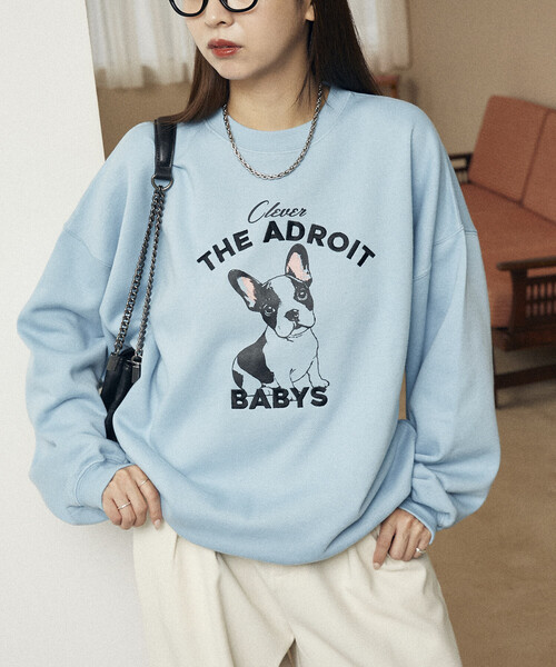トレーナー スウェット PUBLUX/パブリュクス THE ADROIT フレンチブルドッグ 裏起毛スウェット　限定展開 レディース | PUBLUX | 05
