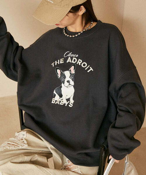 トレーナー スウェット PUBLUX/パブリュクス THE ADROIT フレンチブルドッグ 裏起毛スウェット　限定展開 レディース | PUBLUX | 13