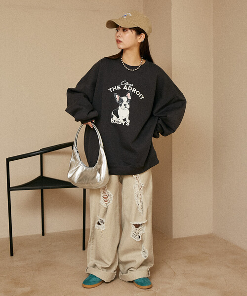 トレーナー スウェット PUBLUX/パブリュクス THE ADROIT フレンチブルドッグ 裏起毛スウェット　限定展開 レディース | PUBLUX | 17