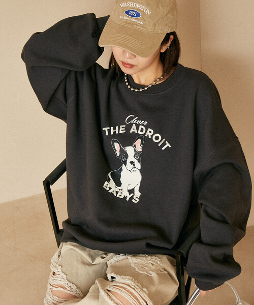 トレーナー スウェット PUBLUX/パブリュクス THE ADROIT フレンチブルドッグ 裏起毛スウェット　限定展開 レディース | PUBLUX | 20