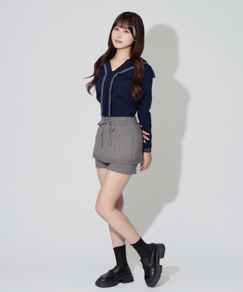 ALLuRing ChaRm スウェットパンツ ジャージ Ribbed Knit Frill Shorts