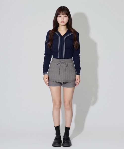 ALLuRing ChaRm スウェットパンツ ジャージ Ribbed Knit Frill Shorts