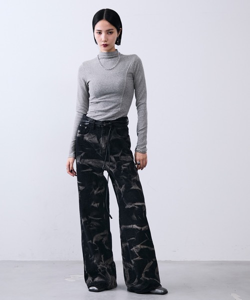 定価12万 ETRO ペイズリー柄 デニムパンツ ブラック MONOe ジーンズ デニム デニムパンツ タイダイペイズリー柄ウォッシュ