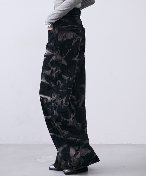 定価12万 ETRO ペイズリー柄 デニムパンツ ブラック MONOe ジーンズ デニム デニムパンツ タイダイペイズリー柄ウォッシュ