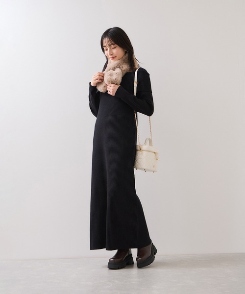 NOWOS リブニット　美品 ノースリリブニットプルオーバー
