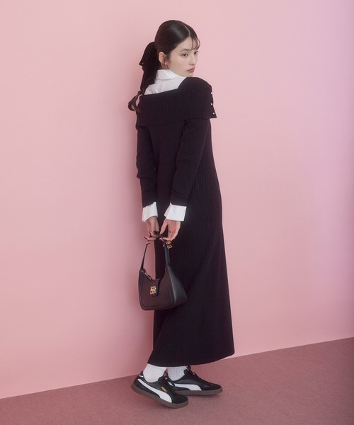 NOWOS リブニット　美品 ノースリリブニットプルオーバー