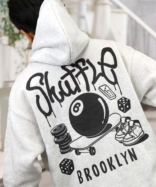 パーカー グラフィック ワイド 長袖スウェット フーディー メンズ
