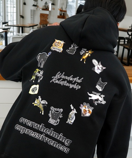 パーカー グラフィック ワイド 長袖スウェット フーディー メンズ