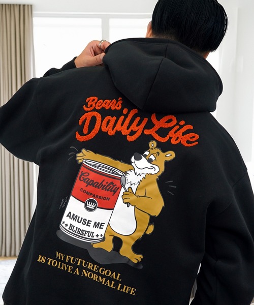 パーカー グラフィック ワイド 長袖スウェット フーディー メンズ