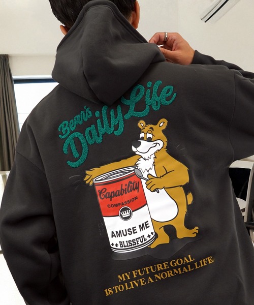 パーカー グラフィック ワイド 長袖スウェット フーディー メンズ