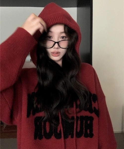 ViViDAY ニット セーター フード付きニットプルオーバー レディース